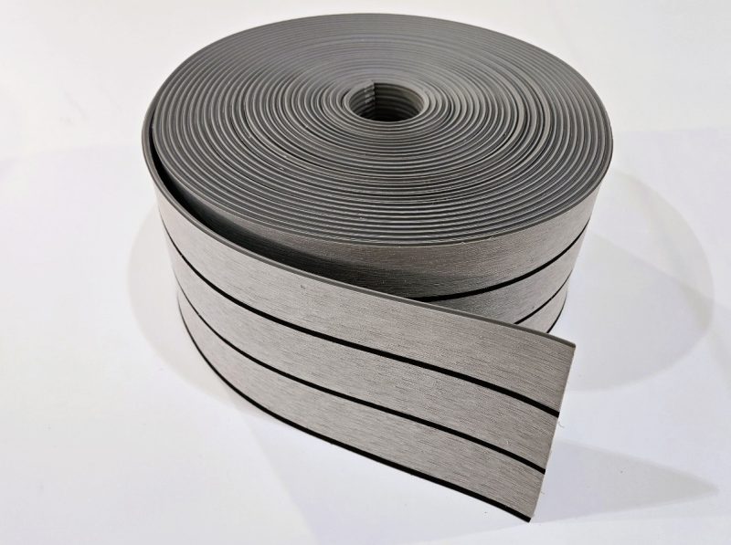 Isoteak PVC-teakov sistem za terase - Trojni profil v roli, siva barva